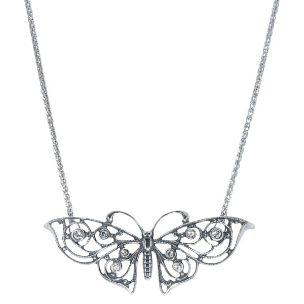 Collier GL 65212 vlinder zilver