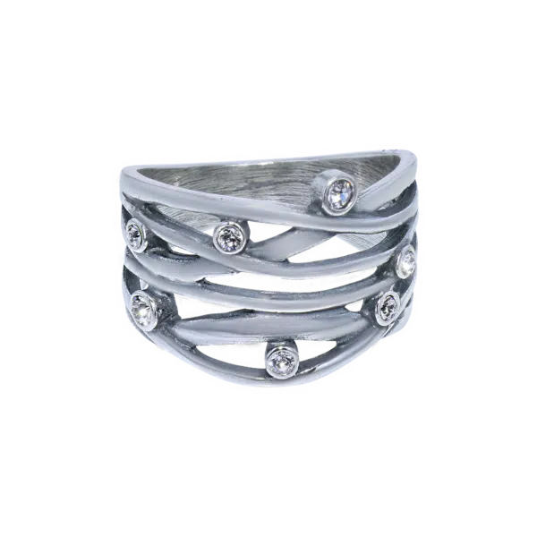 Ring GL 15449 (M) lijnen stras