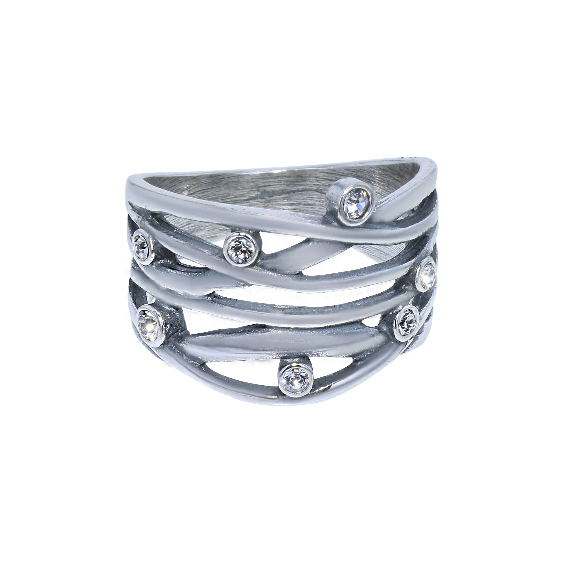 Ring GL 15449 (M) lijnen stras