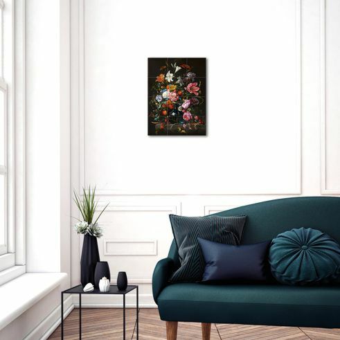 Tegeltableau De Heem 33 x 44 cm (12 tegels gemonteerd op MDF))