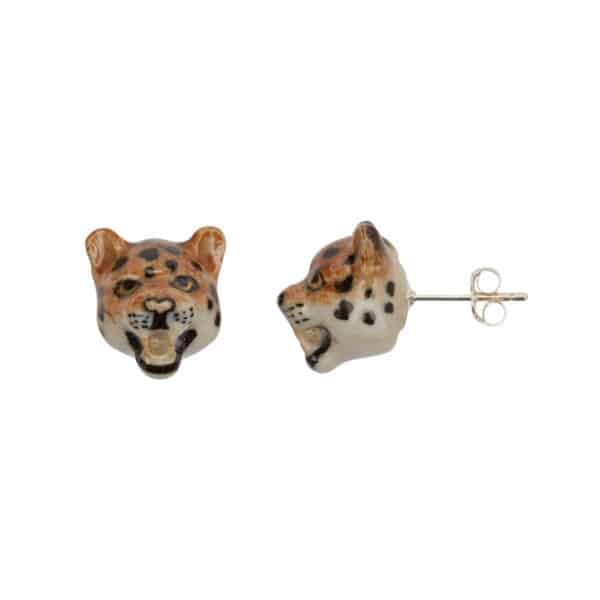 And Mary ROARING LEOPARD earrings Porcelain