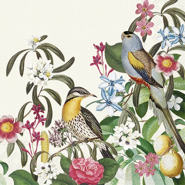 Lunch Servetten JUNGLE BIRDS cream