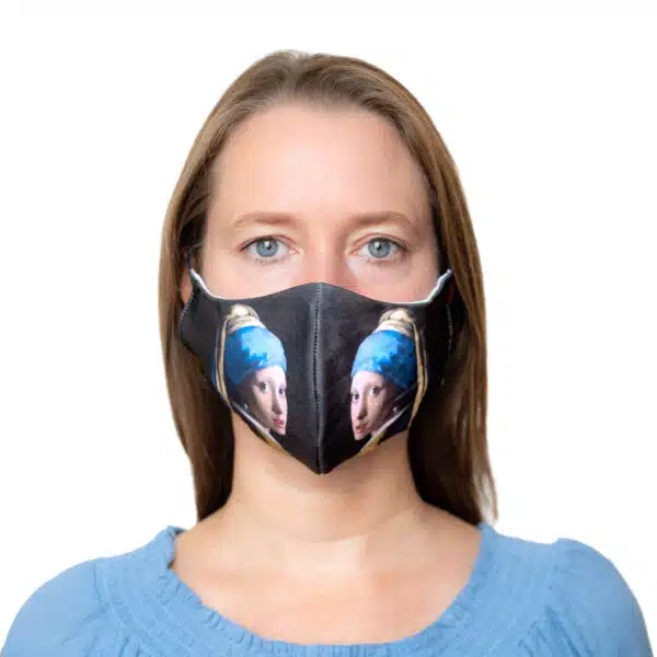 Mondkapje Meisje met de parel/zwart