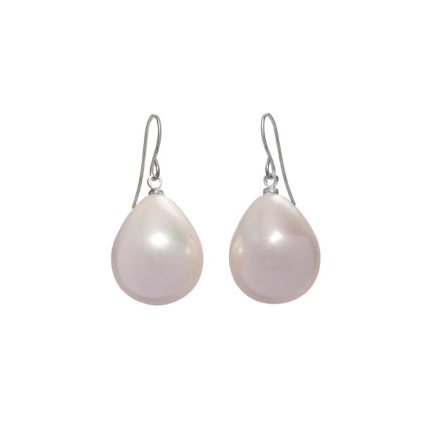 Parel oorbellen zilverkleurige haakjes (Groot)