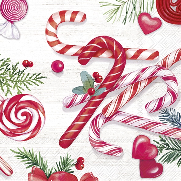 Servetten L CANDY CANES