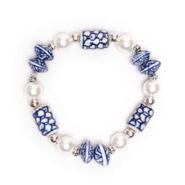 Delftsblauwe Parel Armband