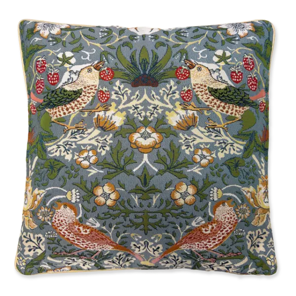 Kussenhoes Strawberry thief grijs William Morris