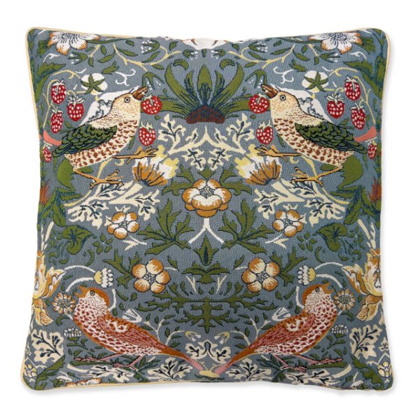 Kussenhoes Strawberry thief grijs William Morris