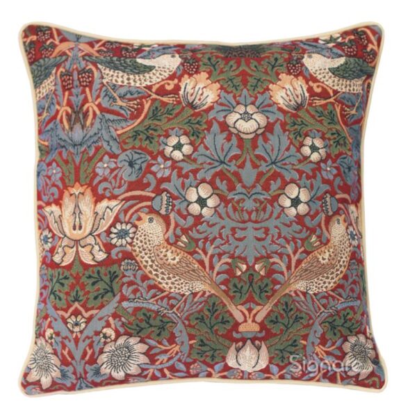 Kussenhoes Strawberry thief rood - William Morris