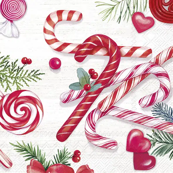 Servetten L CANDY CANES
