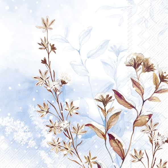 Servetten L ICY BRANCHES light blue