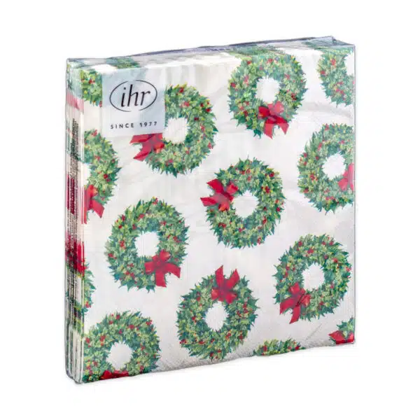 Servetten L Lots of wreaths cream