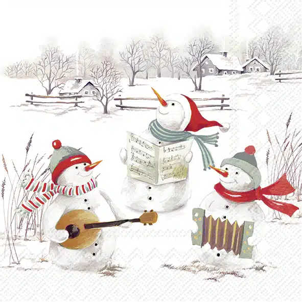 Servetten L MUSICAL SNOWMEN
