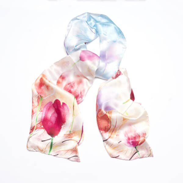 Shawl Blauw Roze Bloemen