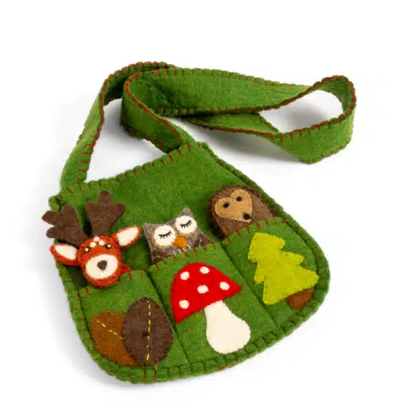 Tasje vingerpopjes "Insecten en Bloemen"