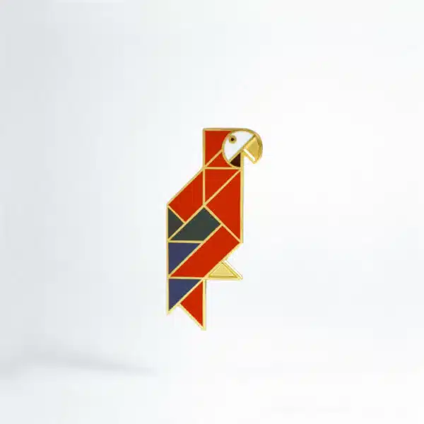 Broche Ara rood (genummerd)