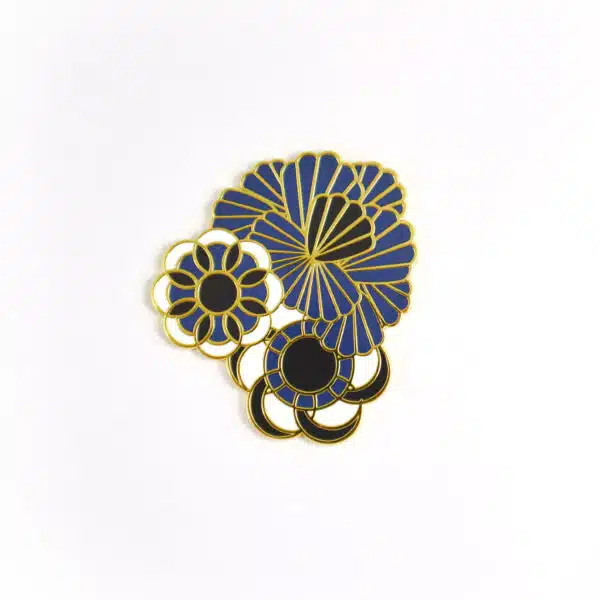 Broche Delfts blauw floral