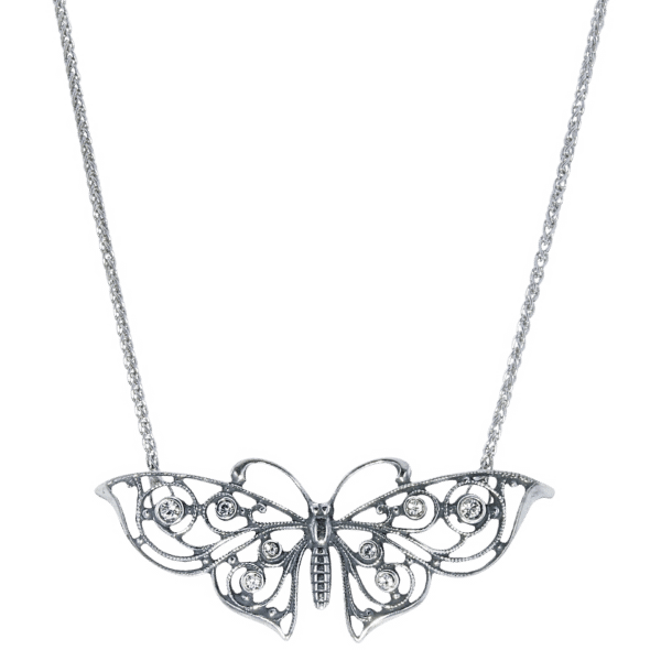 Collier GL 65212 vlinder zilver