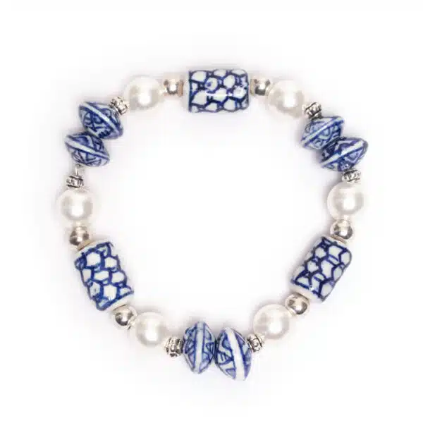 Delftsblauwe Parel Armband