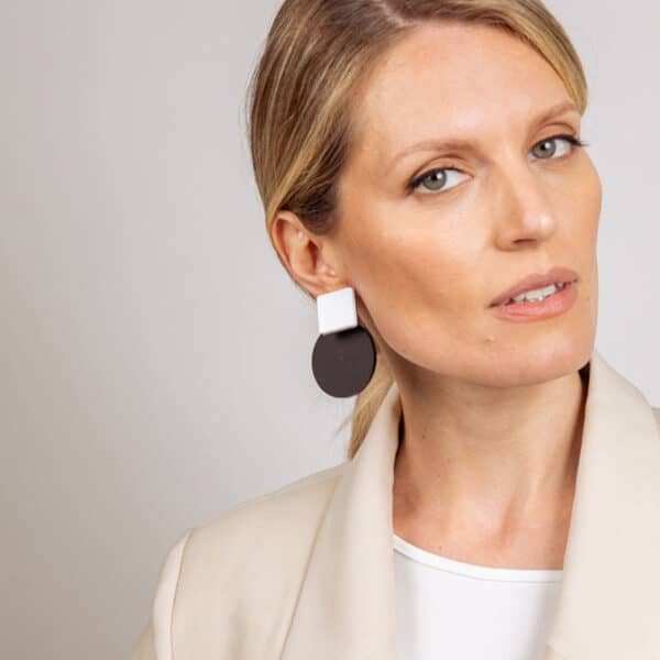 Oorbellen Pamela C - Twins zwart en wit