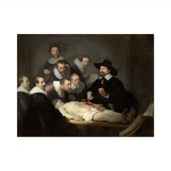 Poster klein Anatomische les, Rembrandt