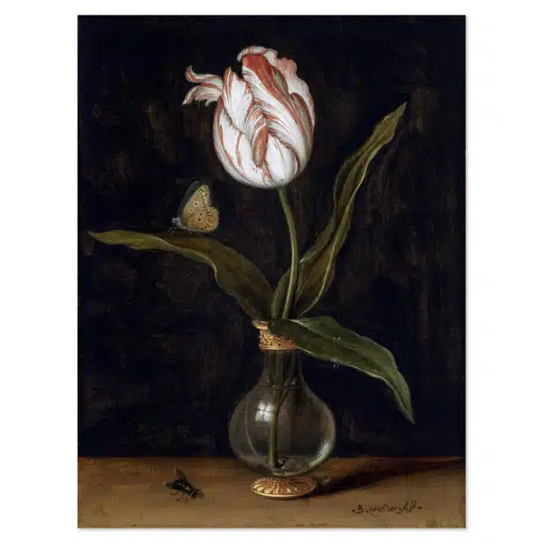 Poster Vaasje met een enkele tulp Balthasar van der Ast