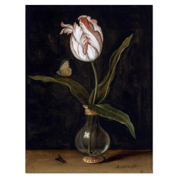 Poster Vaasje met een enkele tulp Balthasar van der Ast
