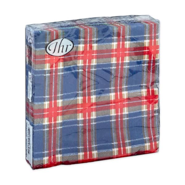 Servetten L Flannel check blue