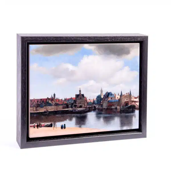 Tegel met lijst Gezicht op Delft