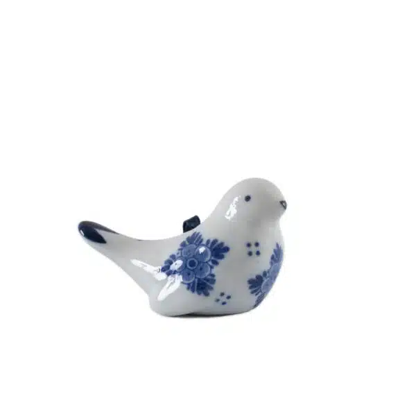 Vogeltje delftsblauw met lint
