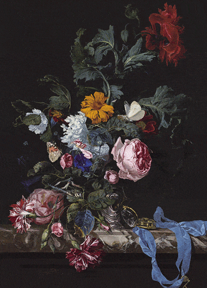 3D-kaart Bloemstilleven met horloge - Aelst