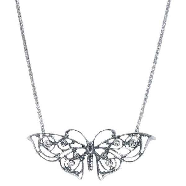 Collier GL 65212 vlinder zilver
