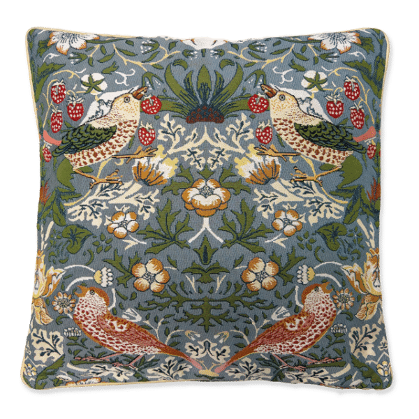 Kussenhoes Strawberry thief grijs William Morris