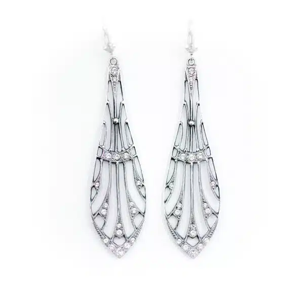 Oorbellen Art Deco ovaal Sterling zilver