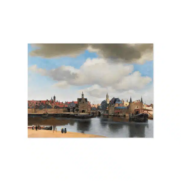 Poster klein Gezicht op Delft, Vermeer
