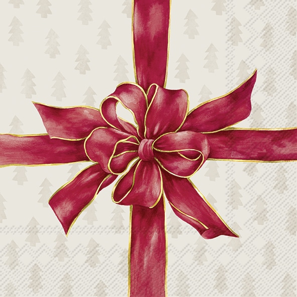Servetten L Christmas Bow