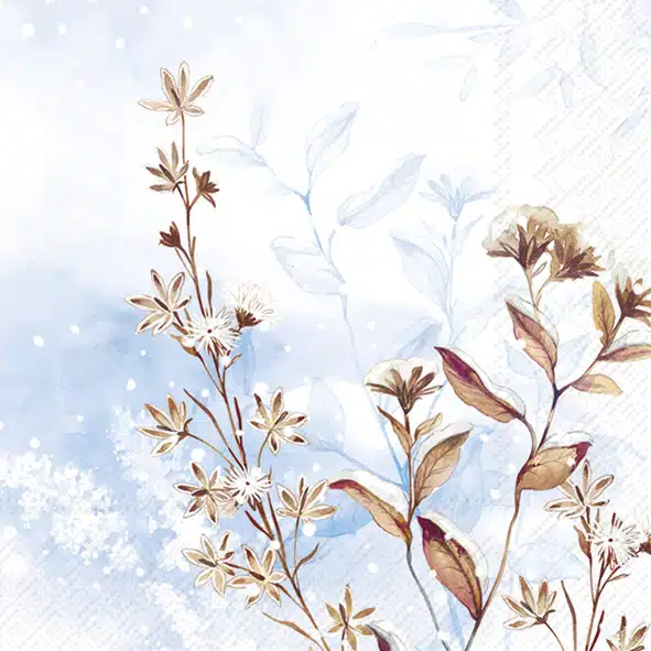 Servetten L ICY BRANCHES light blue