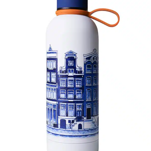 Waterfles grachtenpanden - Geïsoleerd - RVS - 500 ml