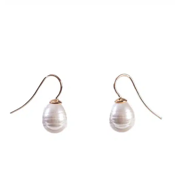 Oorbellen Barok Wit mini 10x12 mm gou.h.